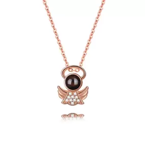 Angel Wings Projection Necklace with Picture Inside