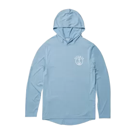 Early Boater Long Sleeve Hooded Surf Shirt - Coastal Blue