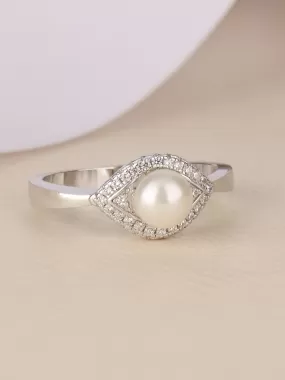 Evil Eye Pure Pearl Ring