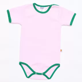 Short-sleeve baby body "Baby pink/Green"