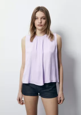 Sleeveless Fluid Pleated Top